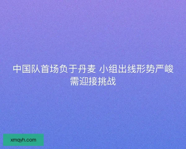 中国队首场负于丹麦 小组出线形势严峻需迎接挑战